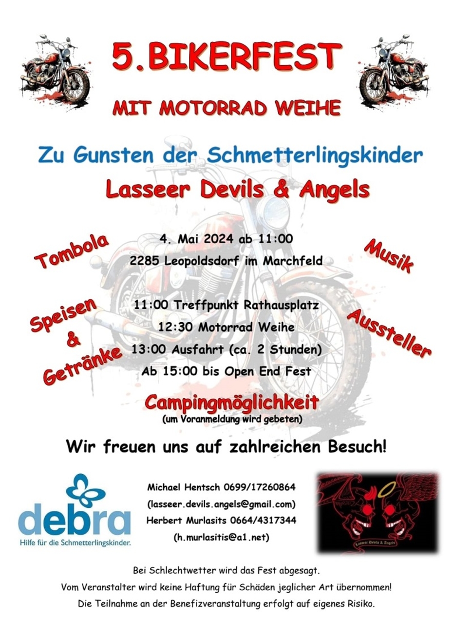 Plakat Bikerfest Leopoldsdorf 4.5.2024